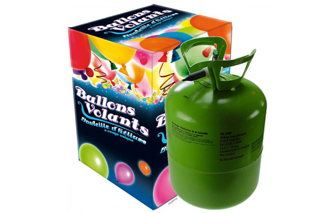 Bonbonnes d hélium jetables 0,25m3. Faciles à  utiliser grâce au bec fixé sur la bouteille .
Capacité de gonflage environ 
30 ballon de 23 cm 
17 ballon de 27 cm 